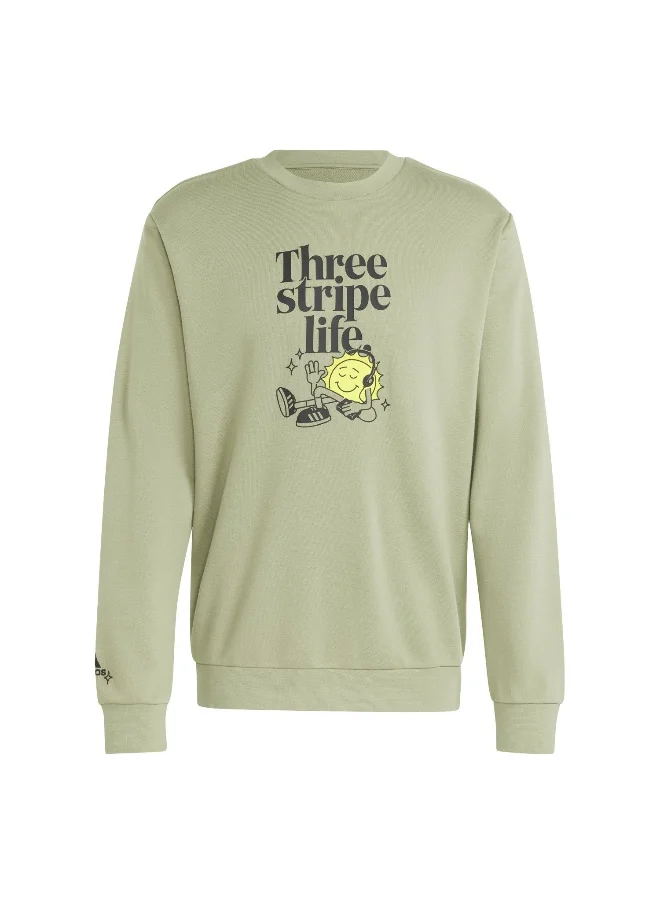 اديداس adidas M Positive Crw Green Training Sweatshirts XS