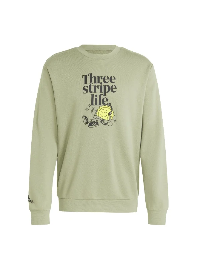 اديداس adidas M Positive Crw Green Training Sweatshirts XS