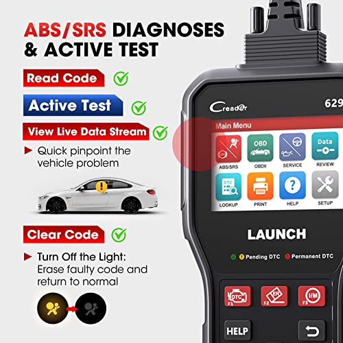 LAUNCH CR629 OBD2 Scanner ABS SRS Scan Tool with Active Test, 3 Service Oil/SAS/BMS Reset Tool, Full OBD2 Functions Car Code Scanner, Lifetime Free Update (More Powerful Than LAUNCH CR529, CRP123X) - Image 3