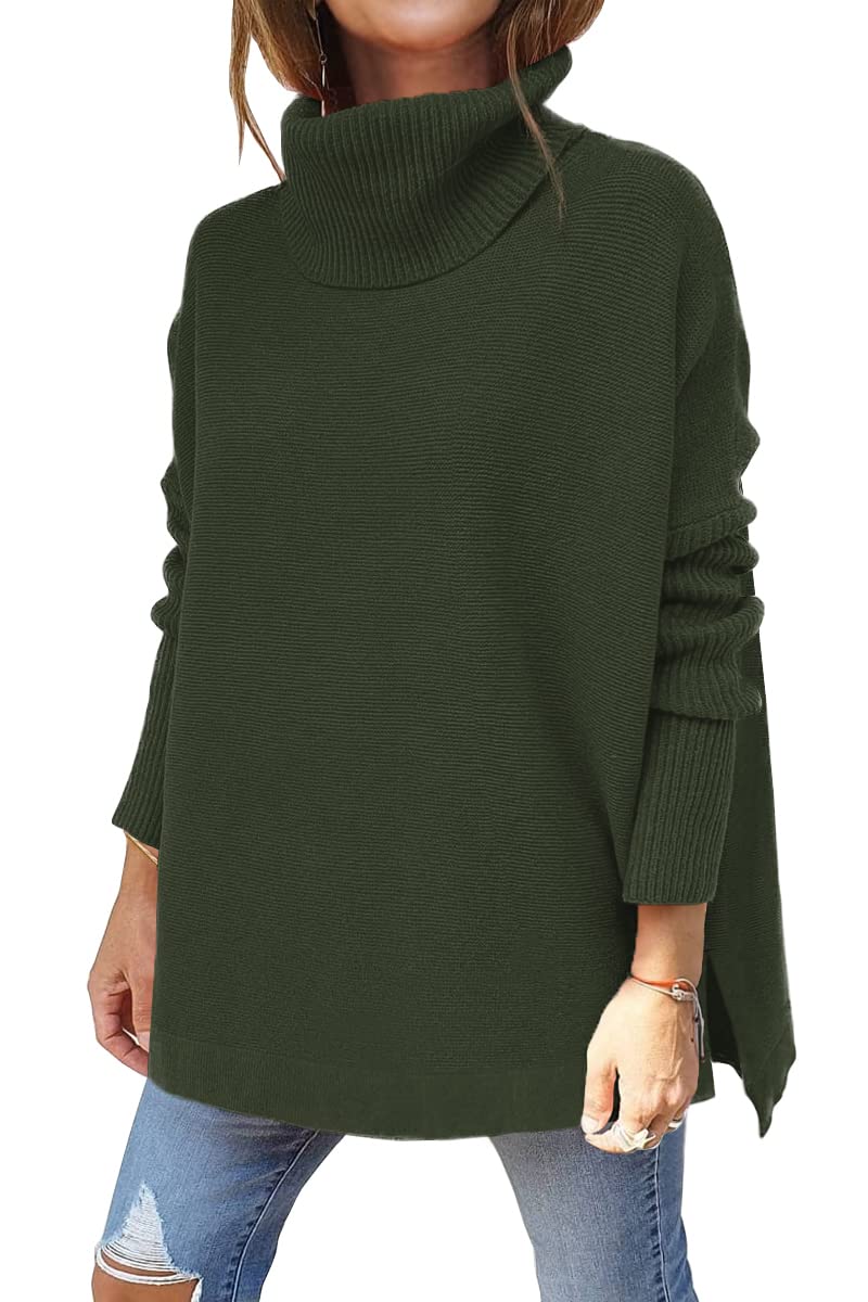LILLUSORY Oversized Turtleneck Pullover Sweater Women 2025 Long Tunic Cozy Winter Trendy Plus Size Poncho Cowl Neck Cute Casual Early Fall Fashion Must Have Work Old Money Clothes Outfit Clothing - Image 1