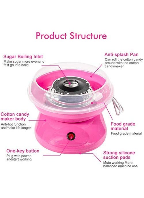 SEVIA Sevia Cotton Candy Maker Mini Sweet Automatic Cotton Candy Machine Hard and Sugar Free Countertop Floss Maker Home DIY Sweets Makers for Kids  - Image 5