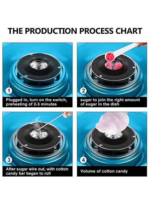 SEVIA Sevia Cotton Candy Maker Mini Sweet Automatic Cotton Candy Machine Hard and Sugar Free Countertop Floss Maker Home DIY Sweets Makers for Kids  - Image 4