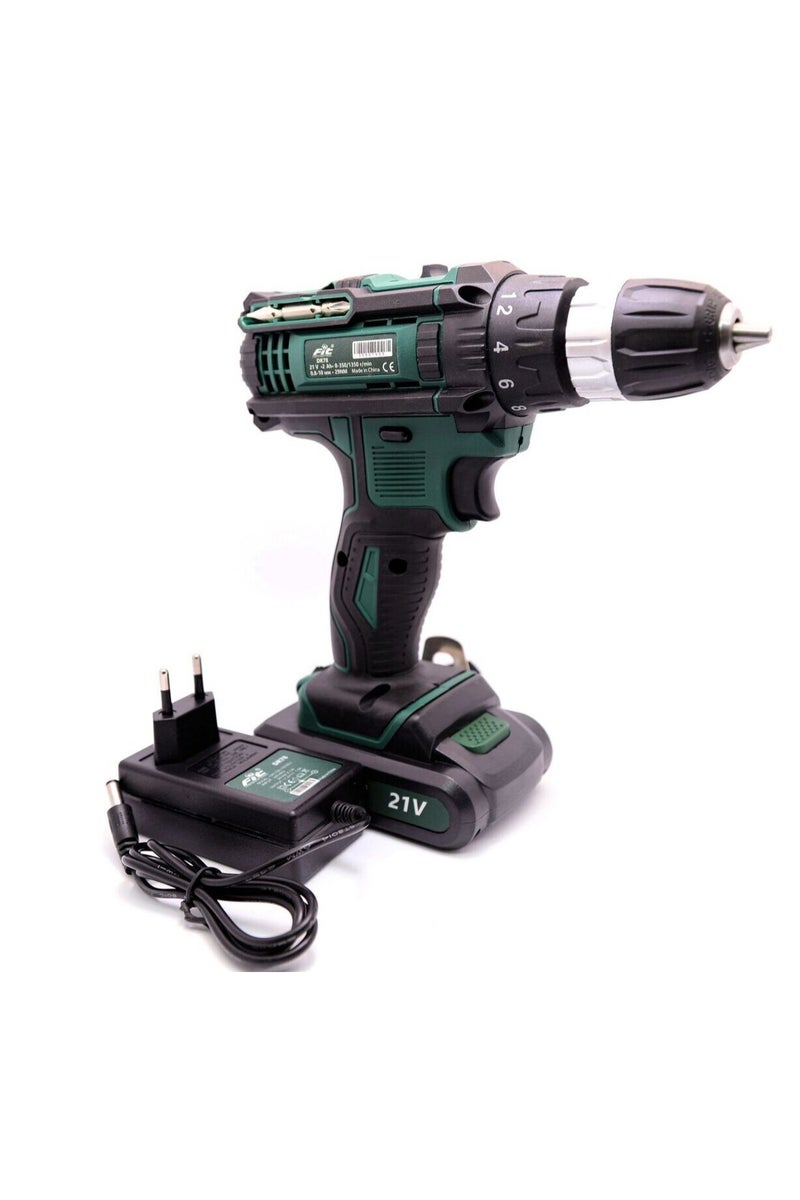 FIT 21V Lithium Battery Drill + Plastic Case + 2 Batteries + Fast Charger – DR78 - Image 2