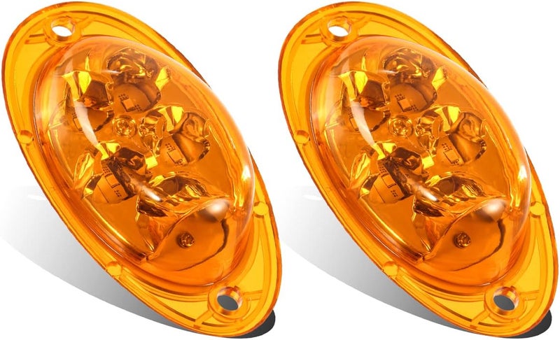 Partsam For Freightliner Cascadia Amber LED Side Marker Turn Signal Lights 5-2835-SMD Sealed Replacement for Freightliner Led Side of Cab Turn Marker/Parking Lights Clearance Lamps (Pack of 2) - Image 1