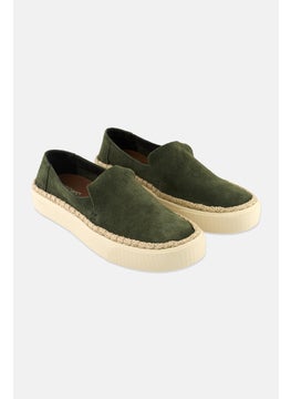 TOMS Women Sunset Suede Slip On Casual Shoes, Olive  - Image 1