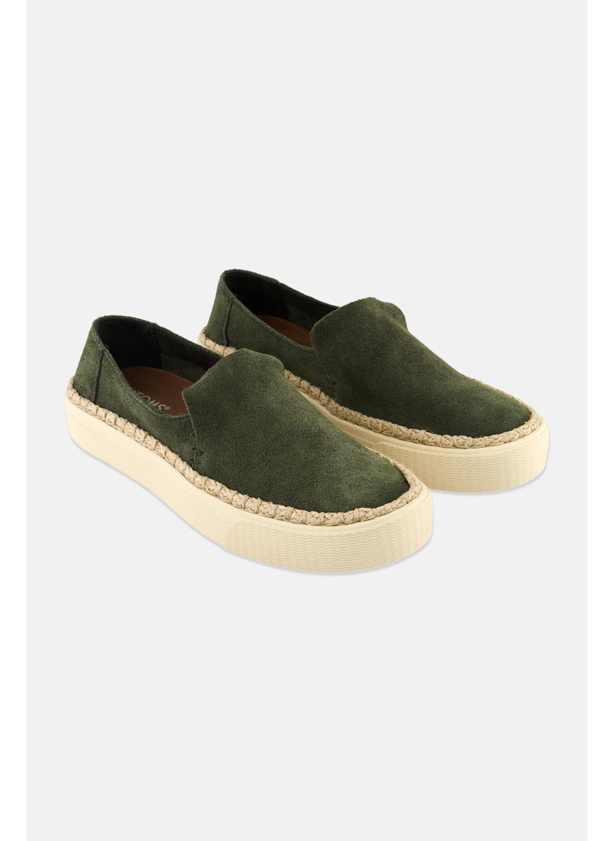 TOMS Women Sunset Suede Slip On Casual Shoes, Olive  - Image 1