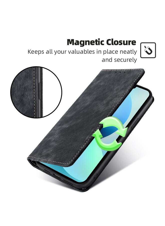 S-TOP Case For Kyocera Android One S10 RFID Anti-theft Brush Magnetic Leather Phone Case - Image 4