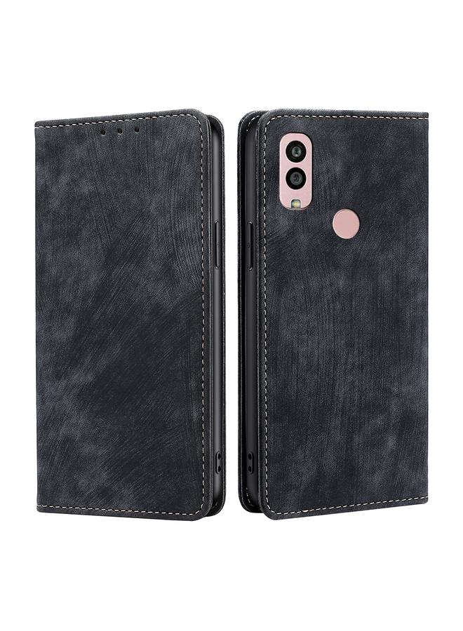 S-TOP Case For Kyocera Android One S10 RFID Anti-theft Brush Magnetic Leather Phone Case - Image 1