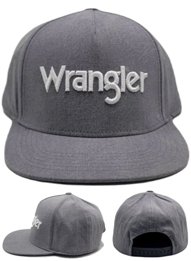 Wrangler New Wordmark Gray White Snapback Era Hat - Image 1