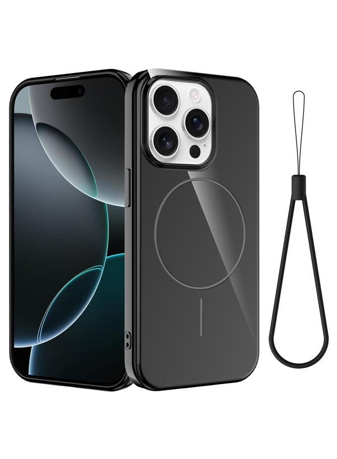 S-TOP Case For iPhone 15 Pro Max Glossy TPU Shockproof MagSafe Phone Case with Lanyard - Image 1