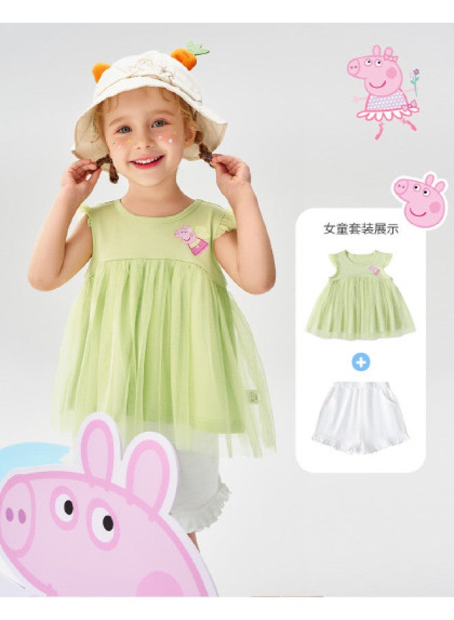 peppa Pig Summer Girls' Lightweight Skin-friendly Breathable Casual Set - Image 1