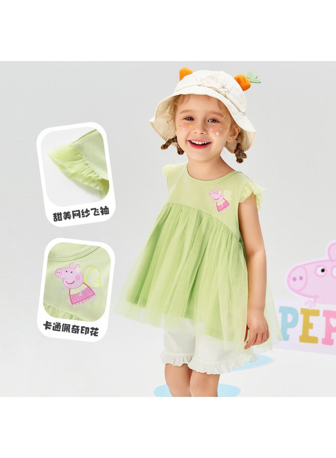 peppa Pig Summer Girls' Lightweight Skin-friendly Breathable Casual Set - Image 3