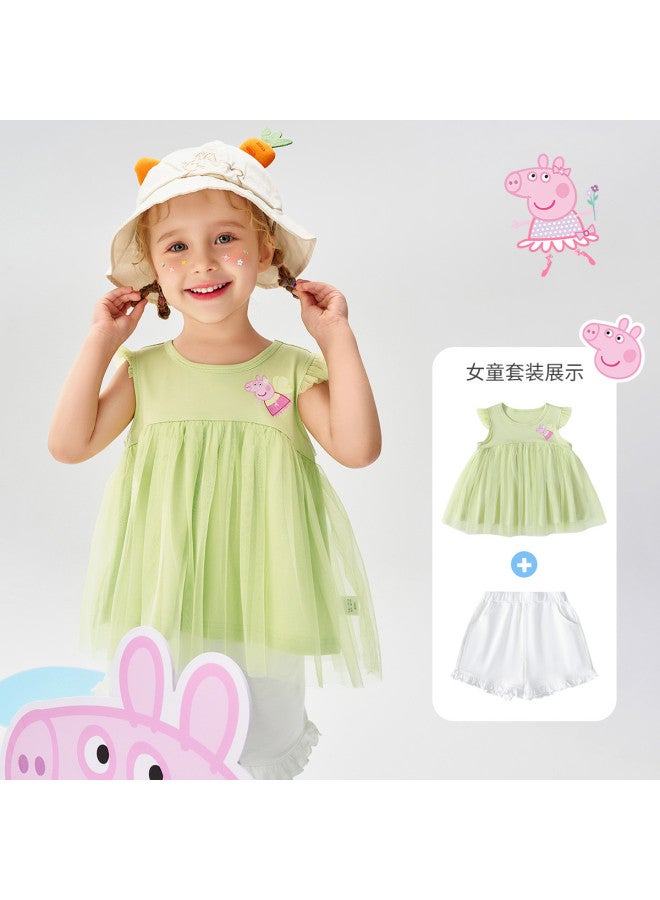 peppa Pig Summer Girls' Lightweight Skin-friendly Breathable Casual Set - Image 2