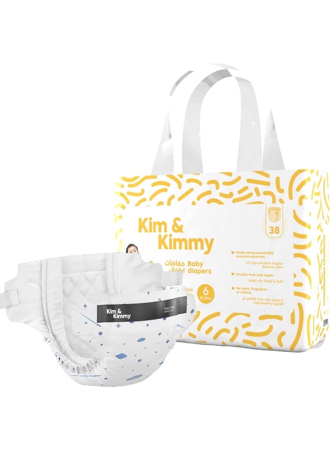 كيم آند كيمي حفاضات كيم آند كيمي - مقاس 6 ، 15-20 كجم ، الكمية 38 - Image 1