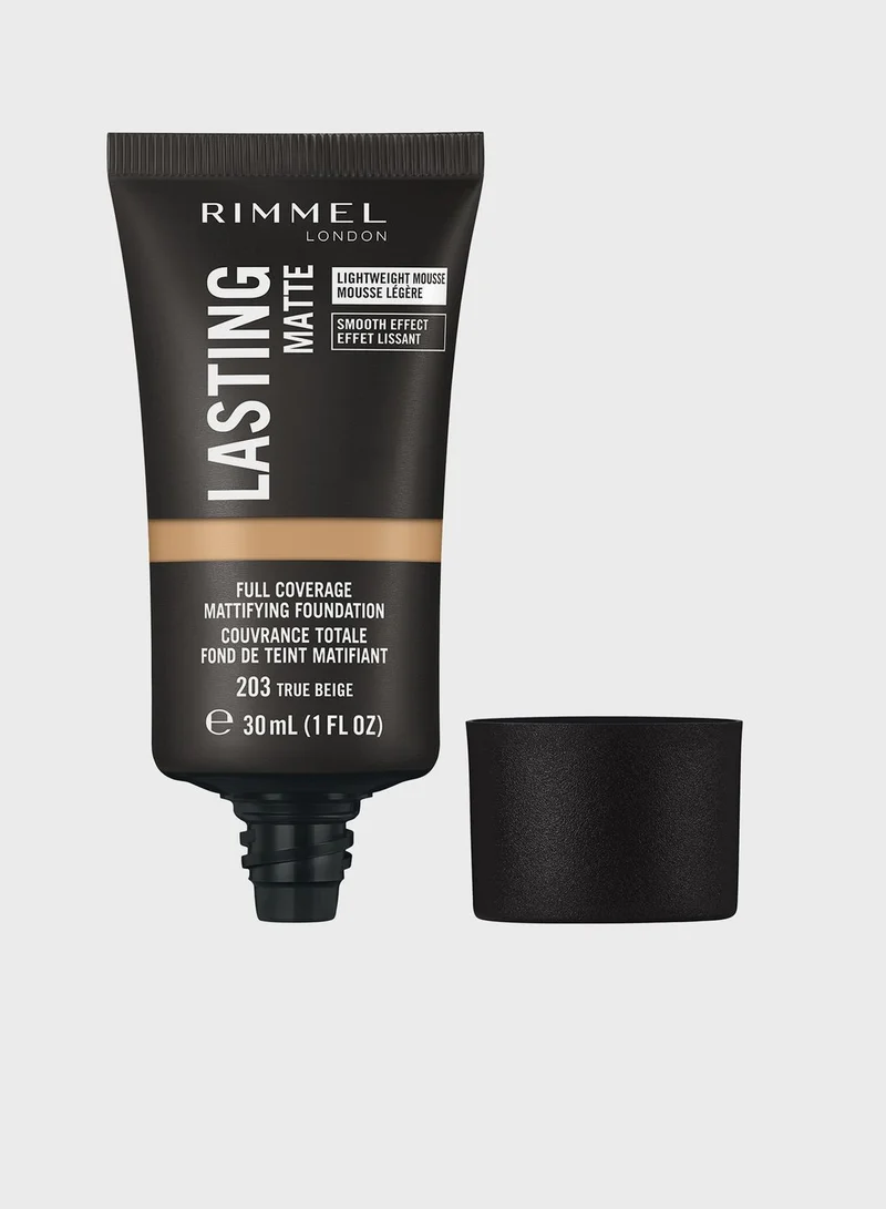 RIMMEL LONDON Rimmel Lasting Finish Matte Foundation – 203 – True Beige, 30ml