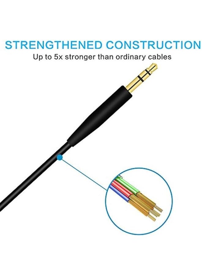 Generic - Replacement QC35 II Headphone Replacement Cord Cable Compatible Bose QuietComfort 35 (Series II),Bose On-Ear 2/OE2/OE2i/QC25/QC35/Soundlink/SoundTrue Wireless Headphones (Black) - Image 1