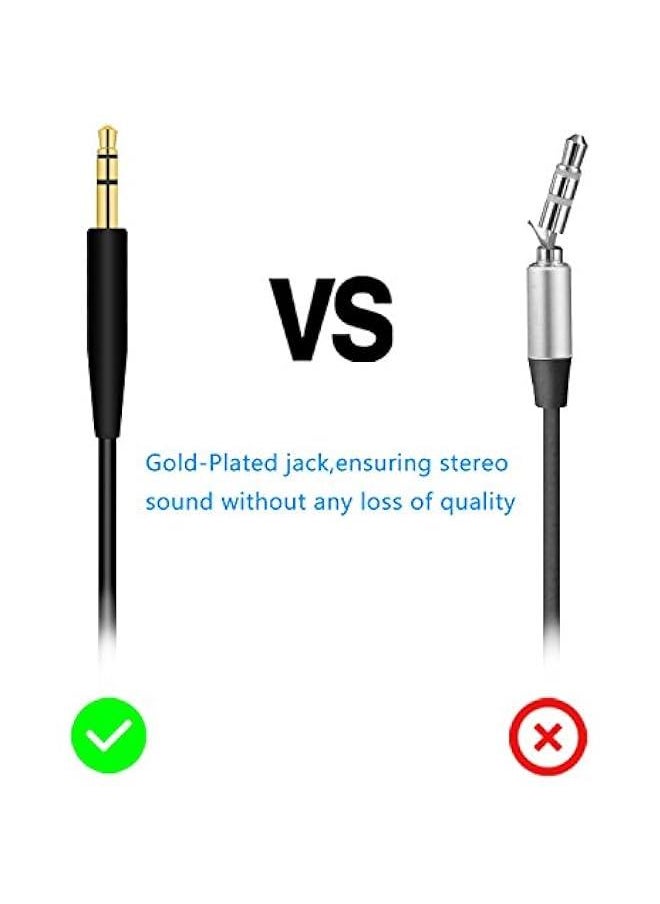 Generic - Replacement QC35 II Headphone Replacement Cord Cable Compatible Bose QuietComfort 35 (Series II),Bose On-Ear 2/OE2/OE2i/QC25/QC35/Soundlink/SoundTrue Wireless Headphones (Black) - Image 1