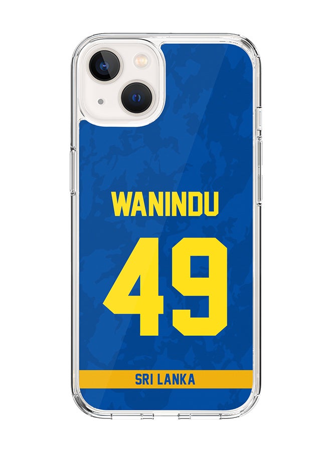 Stylizedd Classic Clear Case for iPhone 14 , Hybrid Soft Case Transparent Cover - Player Name - Wanindu Hasaranga, Jersey Number- 49