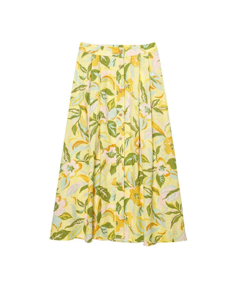 Zr Women'S Style 2025 Vacation Linen Blended Printed Short Top + Blended Printed Skirt - Image 1