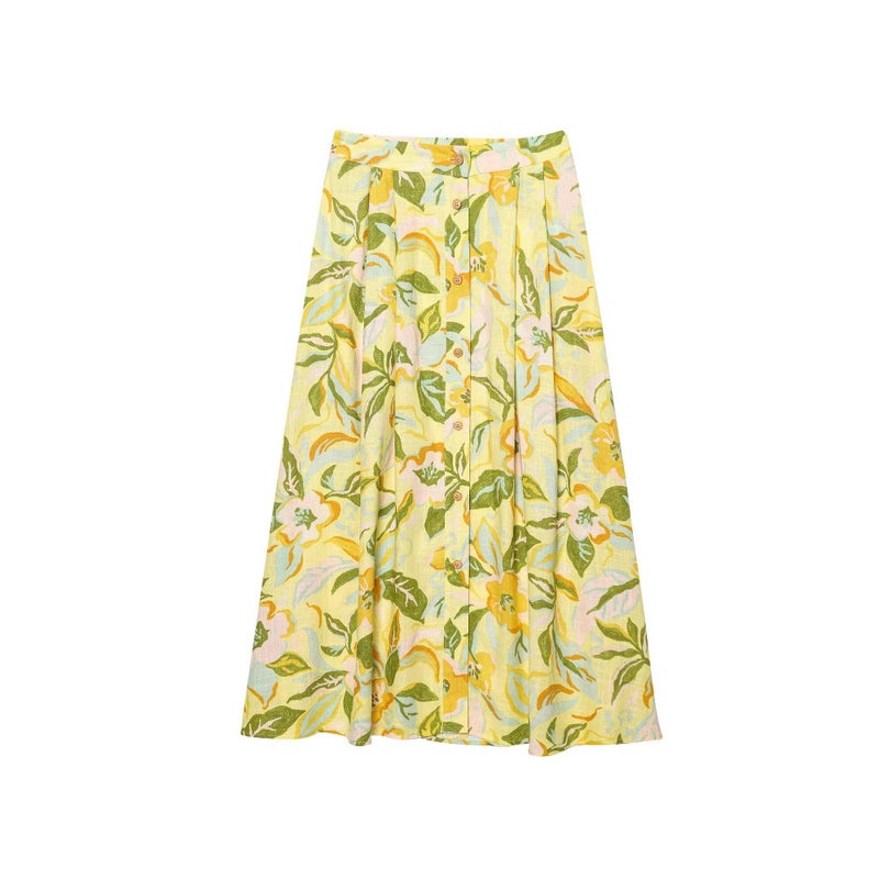 Zr Women'S Style 2025 Vacation Linen Blended Printed Short Top + Blended Printed Skirt - Image 3