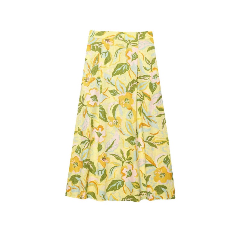 Zr Women'S Style 2025 Vacation Linen Blended Printed Short Top + Blended Printed Skirt - Image 4