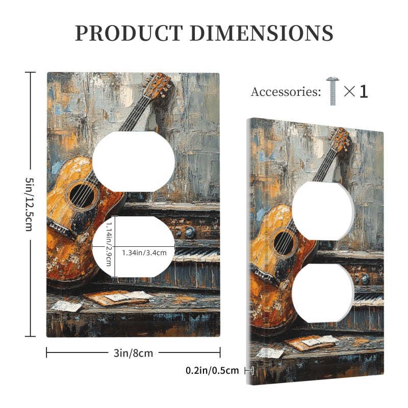 Style S Single Toggle 1 Gang Light Switch Plate Guitar Bass Music Decorative Faceplate 5 X 3 Inch - Image 3