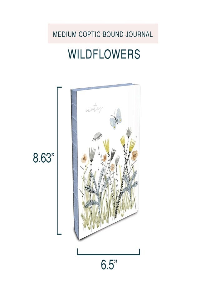 Studio Oh! Medium Hardcover Journal, Coptic Bound Lay Flat Writing Journal, Hardcover Journal Travel Notebook, Professional Notebook, 192 Lined Pages, 100 GSM Paper, Wildflowers, 6.5" x 8.63" - Image 3