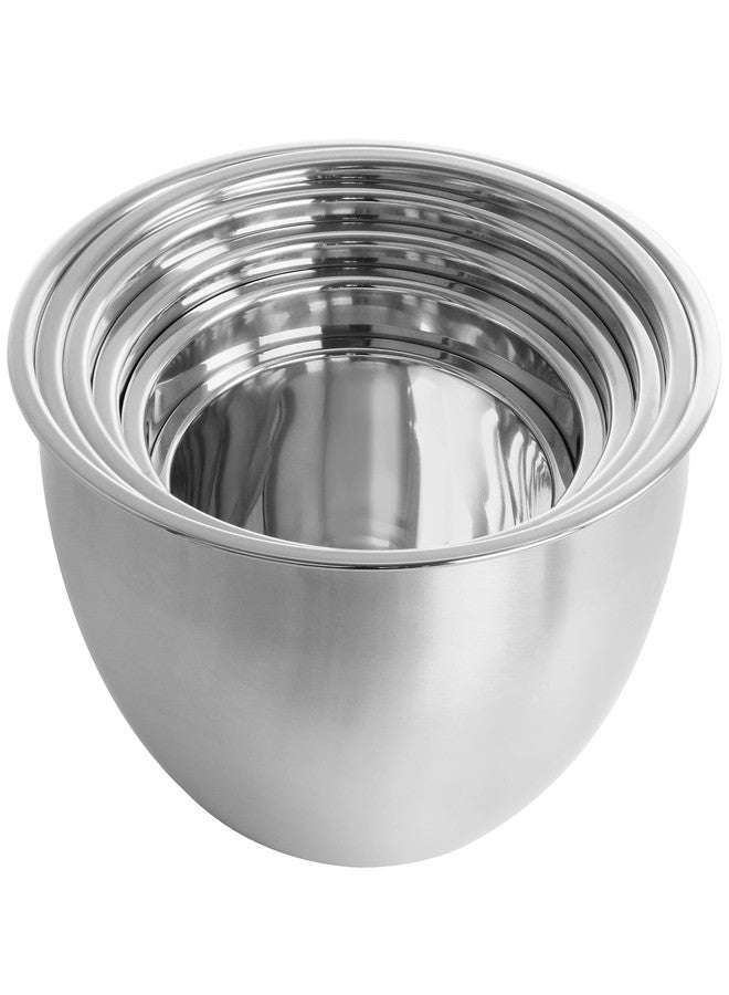 MegaChef 14 Piece Stainless Steel Measuring Cup and Spoon Set with Mixing Bowls, Silver - Image 4