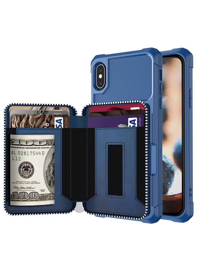 S-TOP Case For iPhone XR Zipper Wallet Card Bag PU Back Case - Image 1