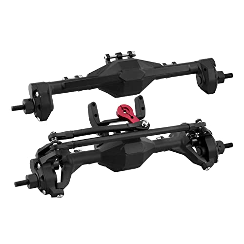 hyBDX Rc HyBDX CNC Aluminum Alloy Anodized Front and Rear Portal Axle Upgrade for 1/10 RC Rock Crawlers, Compatible with SCX10 II… (Black) - Image 1