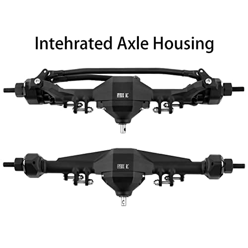 hyBDX Rc HyBDX CNC Aluminum Alloy Anodized Front and Rear Portal Axle Upgrade for 1/10 RC Rock Crawlers, Compatible with SCX10 II… (Black) - Image 4