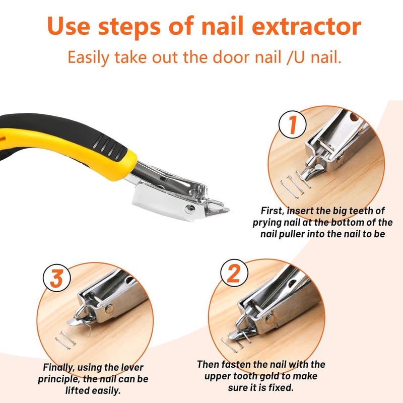 squishy مزيل دبابيس التثبيت، مزيل دبابيس التنجيد، أداة مزيل الدبابيس للاستخدام في المدرسة والمكتب، مزيل دبابيس معدني مع مطاط، خفيف الوزن - Image 4