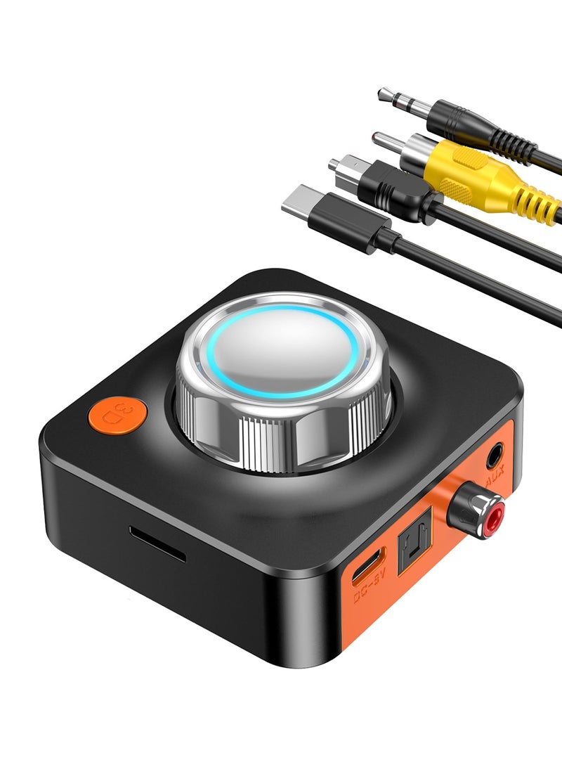 SYOSI Bluetooth Audio Receiver Adapter, Bluetooth 5.1 Audio Receiver Adapter, 3D Surround Stereo Audio Receiver for Sound System/Phones/Tablets/Headphone, Low Latency Bluetooth Audio Adapter Receiver - Image 1