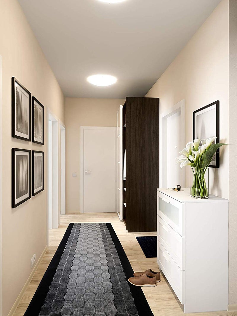 ORFA HOME 6 ft Long Non-Slip Washable Carpet Runner Rug with Rubber Backing, Custom Floor Mat for Kitchen Hallway Stairs Bedroom Bathroom Entryway, Checkered Black - Grey, Your Choice of Length, (26" X 6') - Image 3
