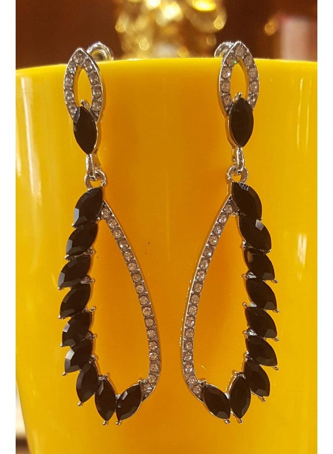 YouBella Jewellery Earings Fashion Dangler Earings for Girls and Women (Black) - Image 2