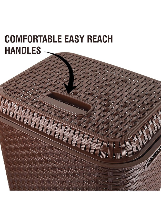 Cello Cello Eliza Plastic Laundry Bag/Basket, 50 litres, Dark Brown  - Image 5