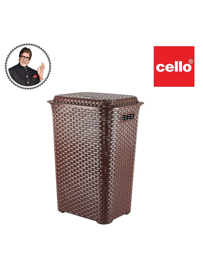 Cello Cello Eliza Plastic Laundry Bag/Basket, 50 litres, Dark Brown  - Image 4