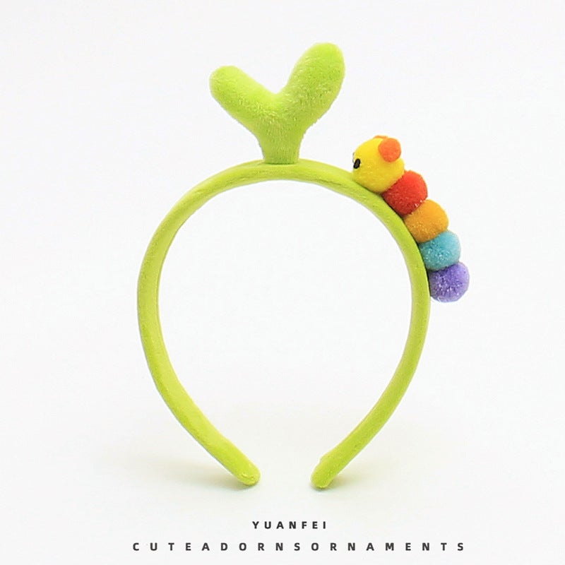 Generic Cute Tulip Flower Hairband Cartoon Caterpillar Headwear Bean sprouts green