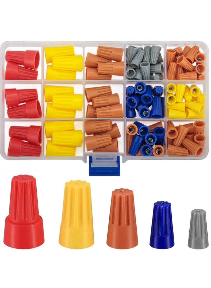 SYOSI Electrical Wire Connectors, Screw Terminals Wire Caps, Twist Nuts Caps, Spring Insert Wire Nuts Connectors, Cable Connectors, Electrical Cap Cable Quick Connection Terminals (102 Pcs)  - Image 1