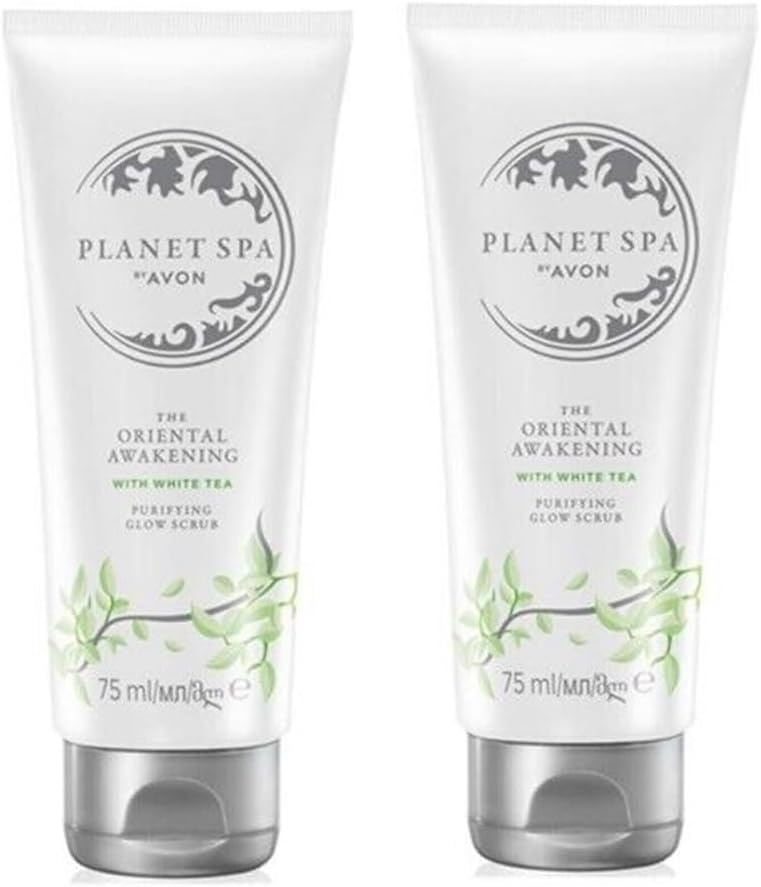Pack of 2 Planet Spa Oriental Awakening Purifying Glow Scrub white tea 2 x 75ml by Avon