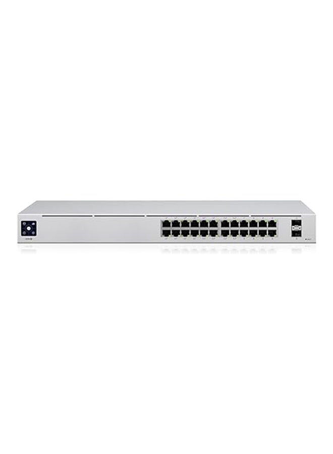 أوبيكويتي مفتاح شبكة مدارة من نوع UniFi USW-Pro-24-PoE Gen 2 بـ 24 منفذ جيجابت من الطبقة 2/3، 16× PoE+ (802.3at) + 8× PoE++ (802.3bt) ، 2× 10G SFP+ روابط صاعدة، ميزانية طاقة PoE بقوة 400 واط، شاشة لمس ذكية بحجم 1.3 بوصة، تركيب على الرف، تبريد بمروحة صامتة، دعم وحدة تحكم UniFi | USW-Pro-24-POE - Image 2