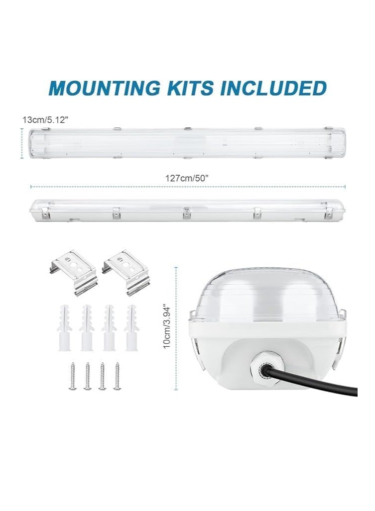 Midwest LED WATER PROOF 4ft Double Tube Light Fixture,(PACK OF 1) 36 Watt,4000lm, 6000K(Bright White),Clear Cover,IP65 Waterproof Light,Indoor/Outdoor Lighting,Corridor,Mall,Factory,Industrial Area,etc's - Image 2