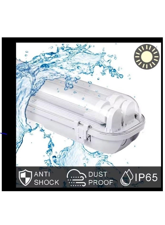 Midwest LED WATER PROOF 4ft Double Tube Light Fixture,(PACK OF 1) 36 Watt,4000lm, 6000K(Bright White),Clear Cover,IP65 Waterproof Light,Indoor/Outdoor Lighting,Corridor,Mall,Factory,Industrial Area,etc's - Image 4
