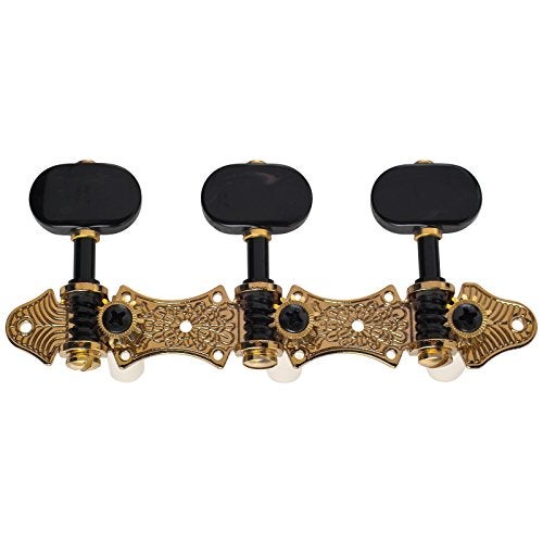 GOLDEN GATE مقابض جيتار كلاسيكي ديلوكس غولدن غيت F-2113 - 2 لوحات (3+3) - ذهبية وسوداء - Image 3
