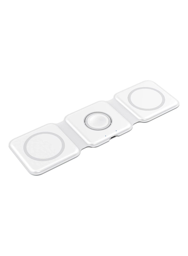 New 2022 Foldable Ultra-Thin Mobile Phone Watch Stand Charger 15W Fast QI Magnetic 3 in 1 Wireless - Image 2