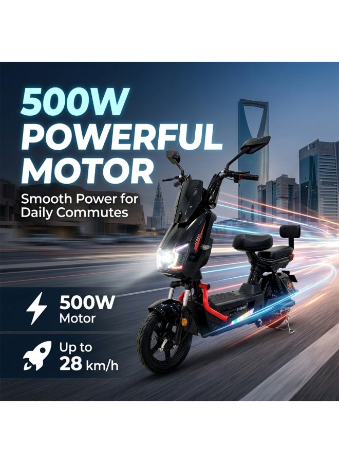Crony Electric Bike for Adults with Suspension; 500w Motor,Up to 28 km/h, Up to 28 km Range, Max Load 150 kg - Image 2