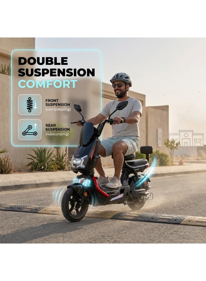 Crony Electric Bike for Adults with Suspension; 500w Motor,Up to 28 km/h, Up to 28 km Range, Max Load 150 kg - Image 4