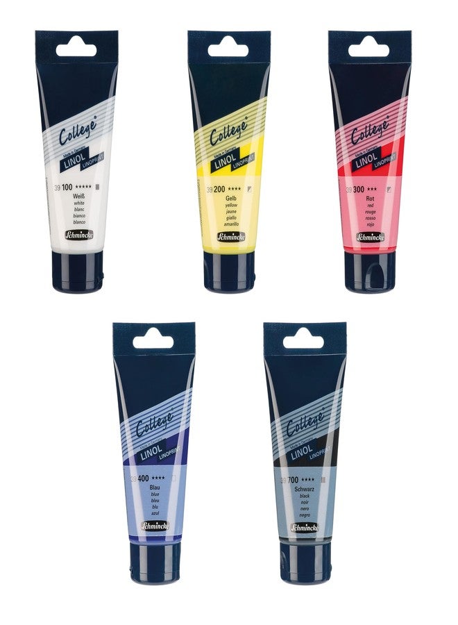 Schmincke شمنكه - مجموعة طباعة اللينول، مجموعة طباعة اللينول مع 5 × 75 مل أنابيب، 84 001 097، أحبار طباعة اللينول بجودة دراسية، حبر طباعة لينول ذو رائحة منخفضة، طباعة متساوية - Image 2