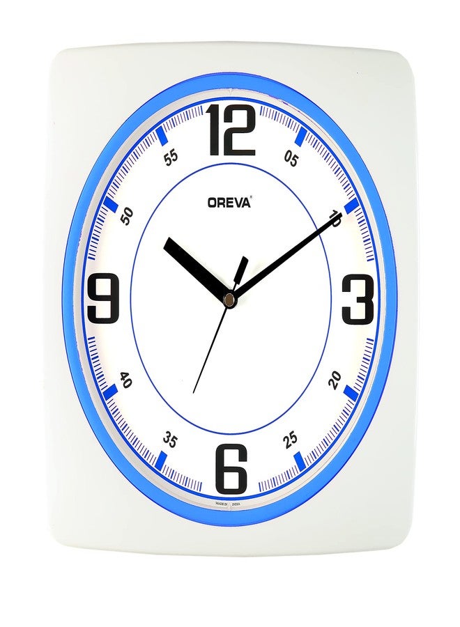OREVA Plastic Square Shape Simple Wall Clock (24.3 x 3.8 x 24.3 cm, M Blue, AQ-1587)