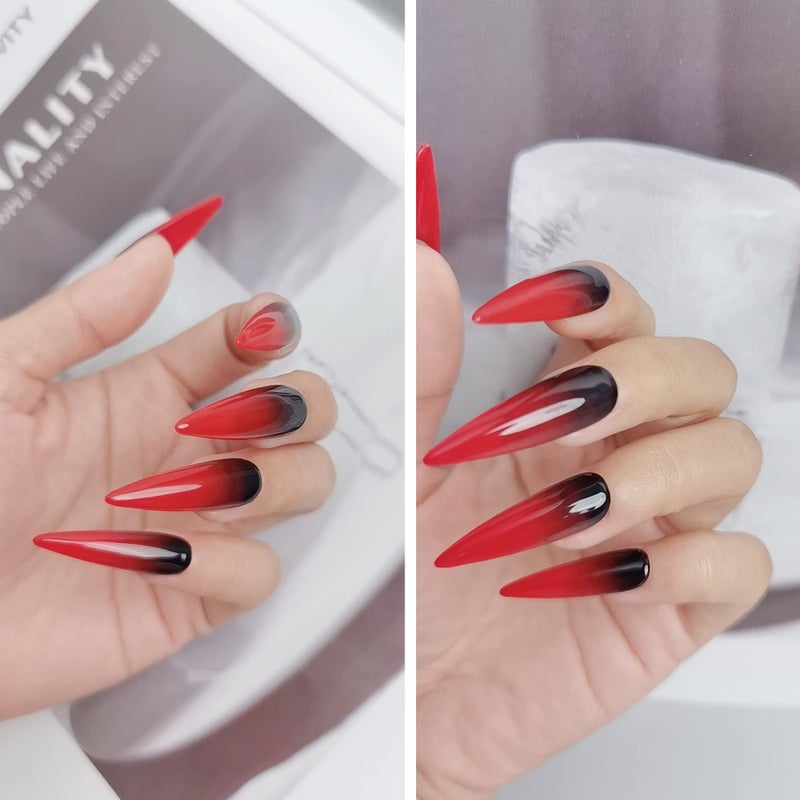 AIMEILI Hema Free Gel Nail Polish, Cruelty Free, Vegan, Soak Off U V LED Nail Lacquer, Black Wine Red Blue Glitter Color Gel Set Of 6pcs X 10ml - Kit Set 21 - Image 5
